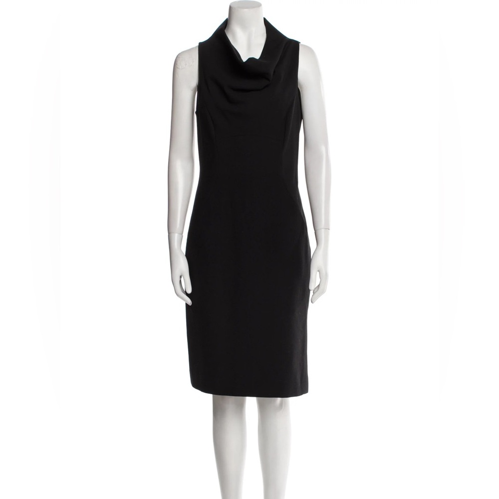 Milly black sleeveless cowl neck shirt dress LBD size 2 EUC classic